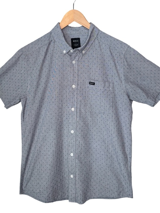 RVCA Other - RVCA Blue Short Sleeve Button-Down Shirt Slim Fit with Subtle Dot Print Size S